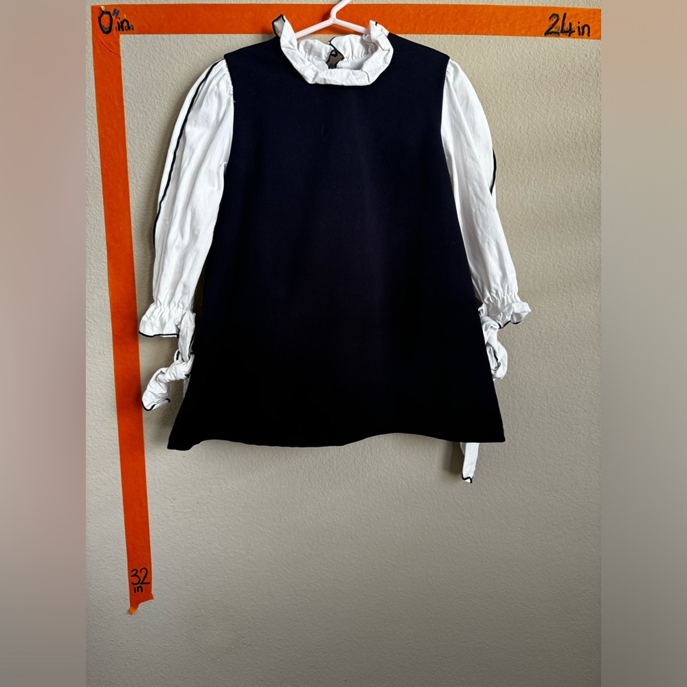 Korean Girl navy/white schoolgirl dress sz Small